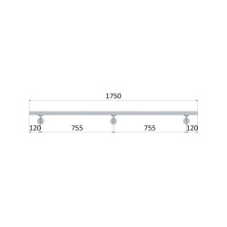 Led madlo ø 42.4mm, L-1750mm, brúsená nerez AISI304