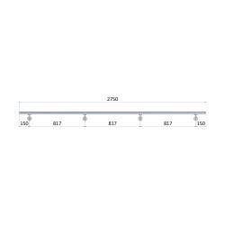 Led madlo ø 42.4mm, L-2750mm, brúsená nerez AISI304