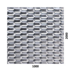 Ťahokov Zn, oko: 47x18mm, mostík: 8mm (1000x2000x1,5mm), orientácia oka : rozmer oka 47mm je rovnobežná s rozmerom tabule 1000mm