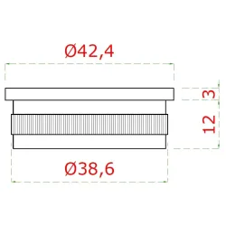 Ukončenie na trubku ø 42,4 mm, brúsená nerez AISI 316