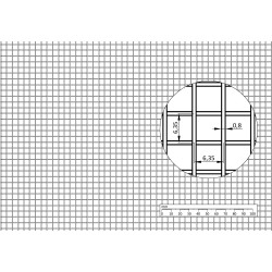 Zvárané sito, oka: 6,35 x 6,35 mm, hrúbka: 0,8 mm, AISI 304