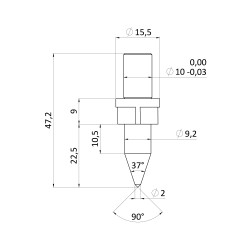 Kovdrill vrták pre termálne vŕtanie na nerez M10 x 1,5