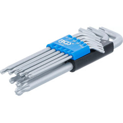 Sada zahnutých kľúčov T-profil (Torx) T10-T50, 9-dielna