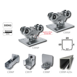 PICCOLO samonos do 300 kg/4,5 m, profil 69 x 69 x 4 mm, Zn intenzívna prevádzka