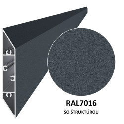 Profil 108x16mm, hliník so štruktúrou RAL7016, cena za meter