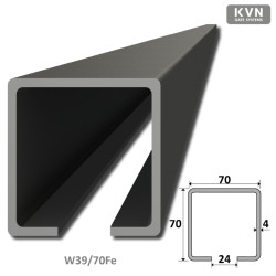 C profil 70 x 70 x 4 x 7000 mm, čierný Fe