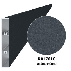 Profil 100x16mm, hliník štruktúra RAL7016 cena za meter