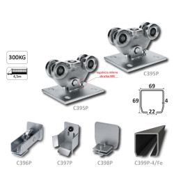 PICCOLO samonos do 300 kg/4,5 m, profil 69 x 69 x 4 mm, Fe intenzívna prevádzka