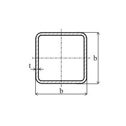 Uzavretý profil 15 x 15 x1,5 x 3000 mm, čierny
