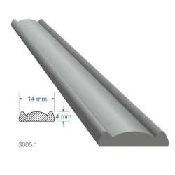 Pásovina plochá 14x4x2000mm s oblúčikom, mäkká, cena za KUS