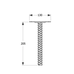 Pätka stĺpika s podstavcom 130x205mm, 3mm pozink, počet dier s priemerom 12mm-4ks, počet otvorov 6/9mm-4ks