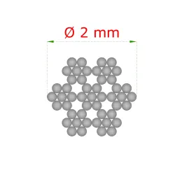 Oceľové lanko ø 2mm (7x7 dr.) /galvanicky pozinkované