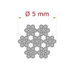 Oceľové lanko ø 5mm (7x7 dr.) /galvanicky pozinkované