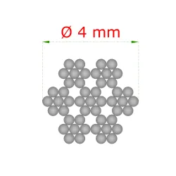 Oceľové lanko ø 4mm (7x7 dr.) /galvanicky pozinkované
