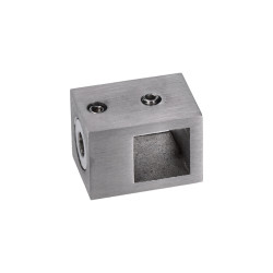 Držiak profilu 15 x 15 mm, plochý, brúsená nerez AISI 304