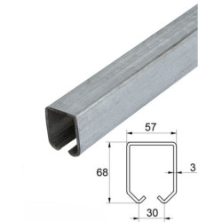 Profil GRANDE 57x68x3mm pre závesný systém, predajné len v 2m,3m a 6m dĺžkach