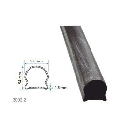 Madlová tyč dutá 57x54x1,5mm, vzor hladký, predajné v dĺžkach 3m/6m