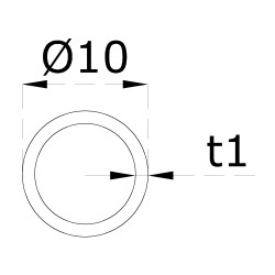 Trubka ø 10x1mm, brúsená nerez /AISI304, cena za 1m