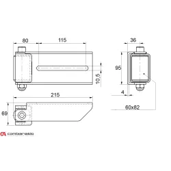 Horné vedenie brány Combi Arialdo s nylonovým kolieskom 60x82mm a krytom