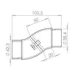 Spojka nastaviteľná na trubku ø 42,4 mm, brúsená AISI 304