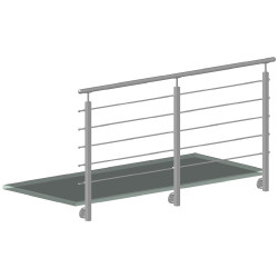 Nerezový stĺp, bočné kotvenie, 5-radový priechodný, vnútorný