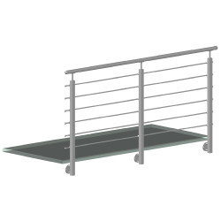 Nerezový stĺp, bočné kotvenie, 6-radový priechodný, vnútorný