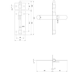Rígeľ  14mm, L: 210mm, pozinkovaný