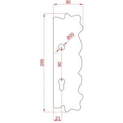 DOPREDAJ Štít 295x90x4mm pravý, pre zámok ZM90/40H