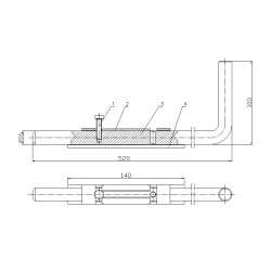 Rígeľ ø 16mm, L: 500mm, pozinkovaný