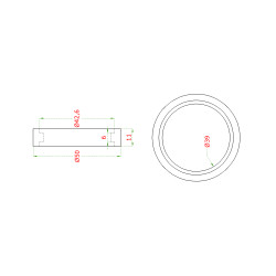 Prechod - prstenec, na drevené madlo ø 42,4 mm, AISI 304