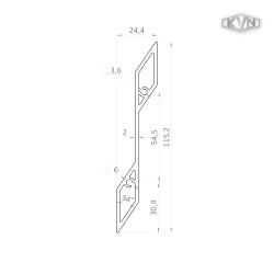 Profil 115.2x24.4mm, L-6000mm, hliník bez povrchovej úpravy