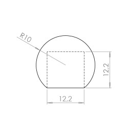 Gulička ø 20 mm na trubku ø 12 mm, buk, brúsená bez náteru