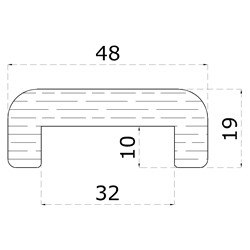 Drevený profil 48 x 19 x 3000 mm, buk, brúsený bez náteru