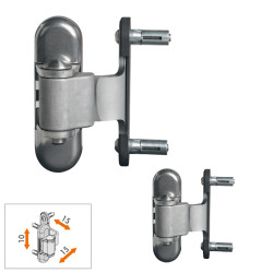LOCINOX® 3DM 2ks záves pre brány do 150 kg, otvárateľný do 180° nastaviteľný 3D, nerezová oceľ