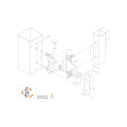 LOCINOX® 3DM 2ks záves pre brány do 150 kg, otvárateľný do 180° nastaviteľný 3D, nerezová oceľ