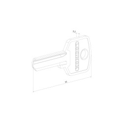 LOCINOX® kľúč pre cylinrickú vložku 3012-54, surový