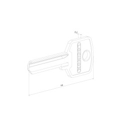 LOCINOX® kľúč pre cylinrickú vložku 3012-60, surový