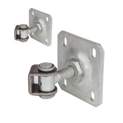 LOCINOX® G90WP záves M16 s platňou 100 x 100 mm, otvárateľný 90°, nastaviteľný 1D, čiastočne pozinkovaný