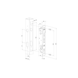 LOCINOX® FORTYLOCK zadlabávací zámok  pre krídlové bránky, rozteč 92 mm, zádlab 37 mm, pre profil 40 mm a viac