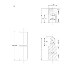 Záves s guličkou 90mm, ø27mm, bez povrchovej úpravy