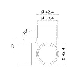 Spojka na trubku ø 42,4 mm, brúsená nerez AISI 304