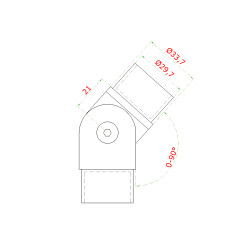 Spojka s kĺbom na trubku ø 33,7 mm, brúsená AISI 304
