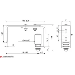 Horné vedenie brány Combi Arialdo s nylonovým kolieskom 40x60mm