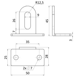Kotvenie plotu 44x26mm, zinkové