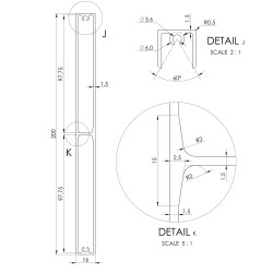 Profil na výplň 200x16mm, materiál EN AW-6060 T66, prírodný hliník bez povrchovej úpravy, cena za meter