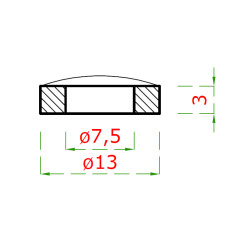 Podložka ø 13 mm na trubku ø 42,4 mm, brúsená AISI 304
