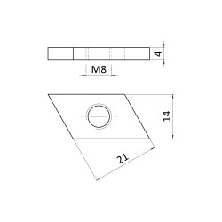 Jazdec pre nosník M8 pre profily 27x18 a 28x30, NEREZ