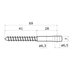 Úchyt pre držiak lanka, oko 6,3 mm, nerez AISI 304