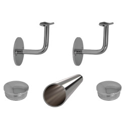 Madlo 1250mm /leštená nerez /AISI304, set:2ks úchyt, madlo ø 42.4mm s ukončením
