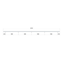 Madlo 4250mm /leštená nerez /AISI304, set:5ks úchyt, madlo ø 42.4mm s ukončením